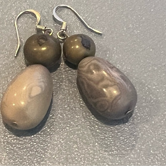 Fun Gray Tones Dangle Earrings for Pierced Ears - Picture 2 of 4